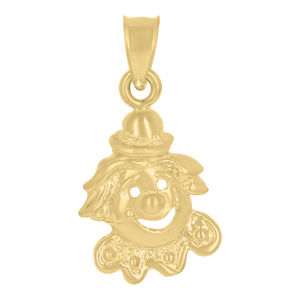 10kt 10k Yellow Gold Textured Unisex Clown Charm Pendant